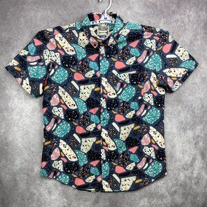 RSVLTS Button Shirt Mens XL KunuFlex Geometric Beach Party Colorful S/S